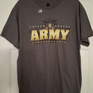 U.S. Army Brown Tee with Gold Logo Men's Size Large